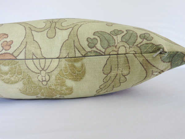 parchment floral pillow cover made from thibaut buccini