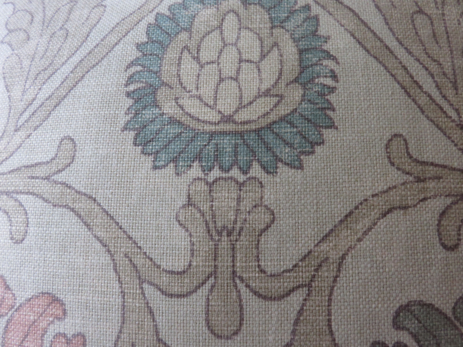 parchment floral pillow cover made from thibaut buccini