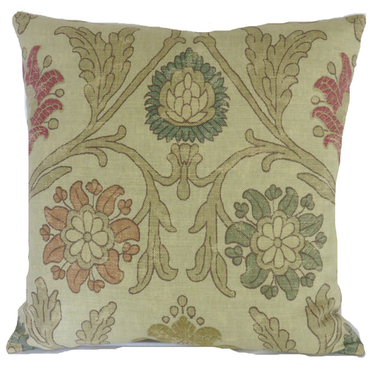 parchment floral pillow cover made from thibaut buccini