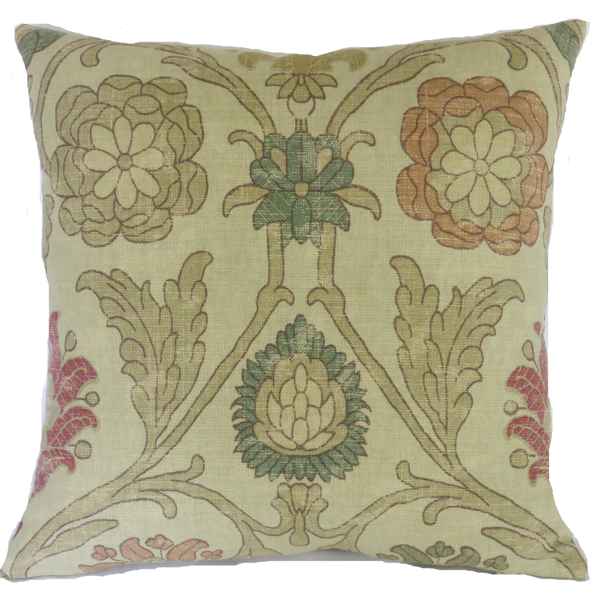 parchment floral pillow cover made from thibaut buccini