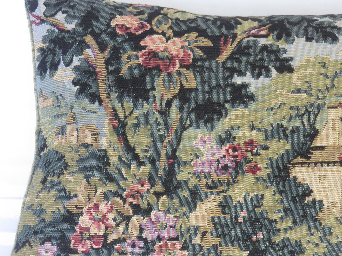 chateau verdure tapestry lumbar pillow cover