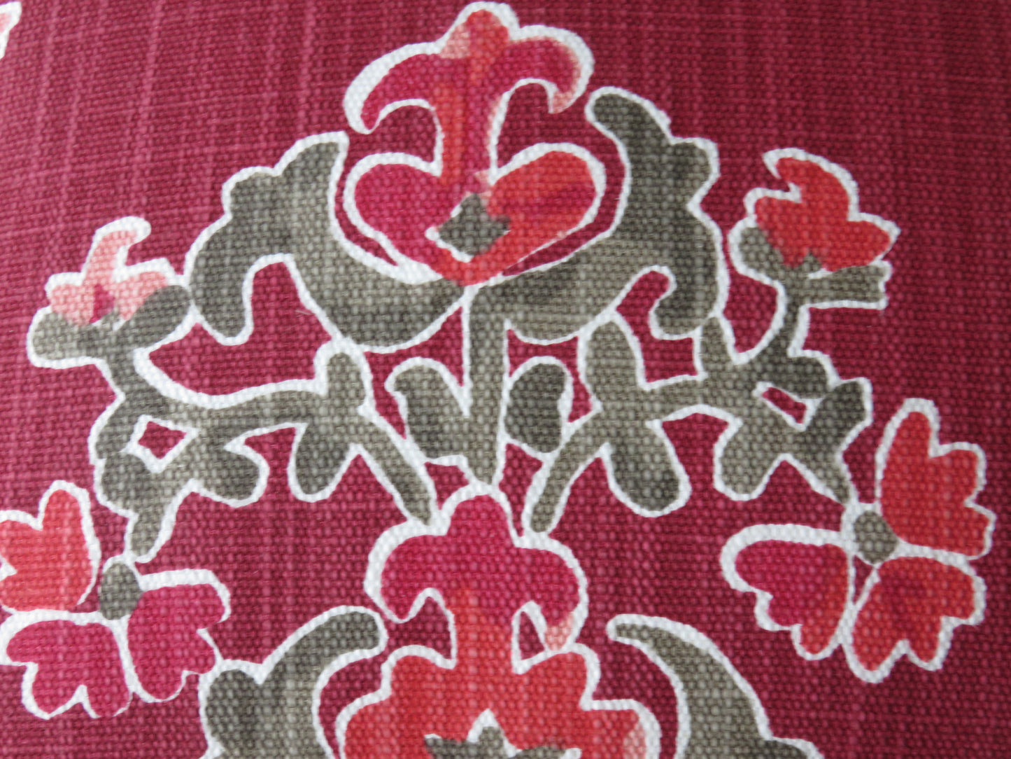 Cranberry Red Floral Medallion PIllow Cover, Lacefield Clara in Ruby
