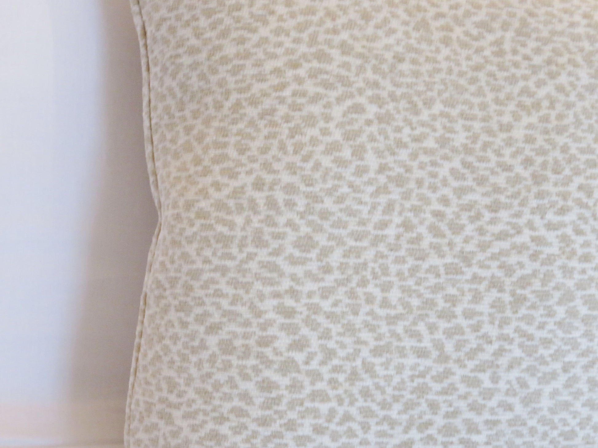 Cream colored leopard cheniile pattern pillow cover