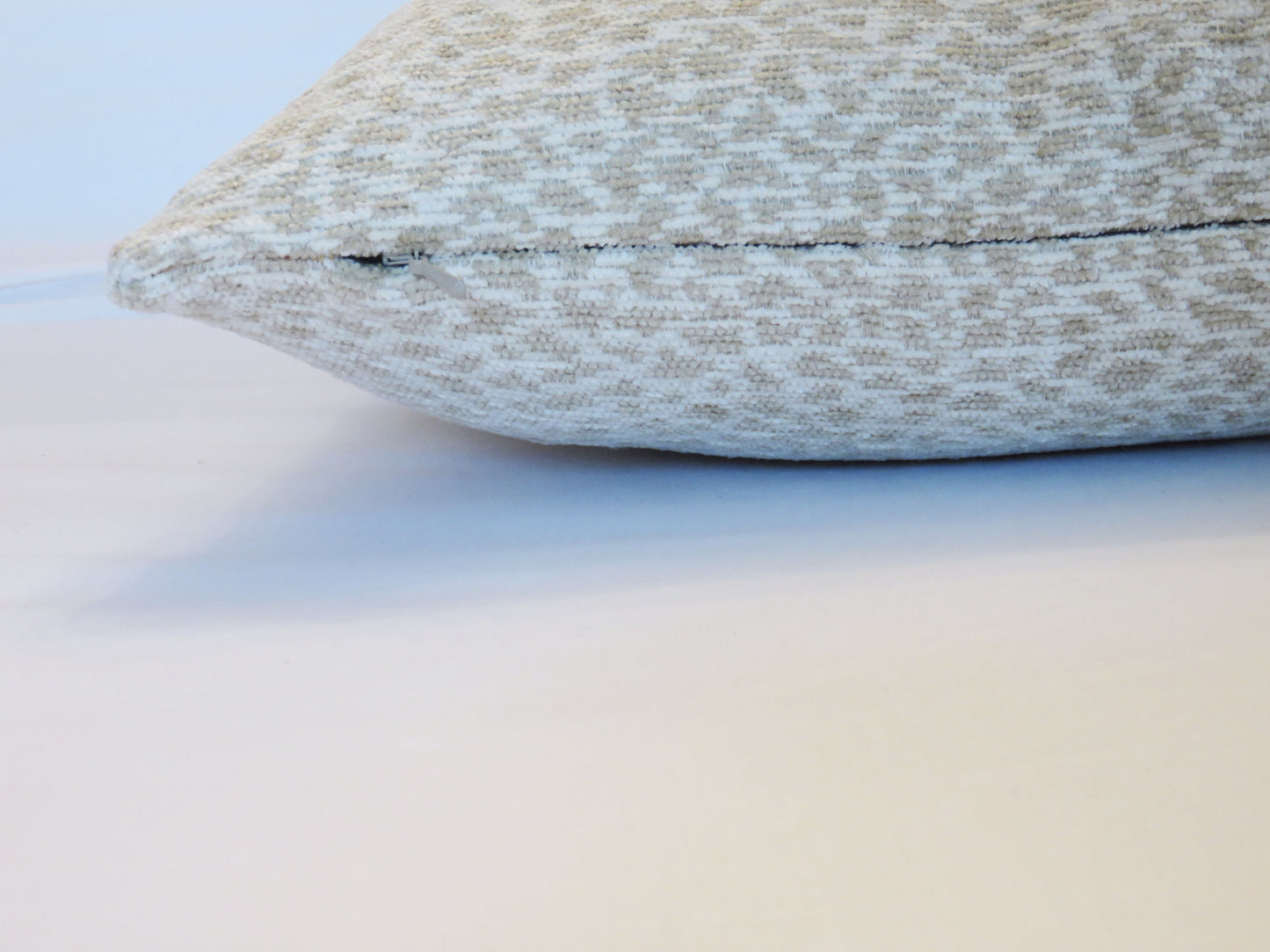 Cream colored leopard cheniile pattern pillow cover