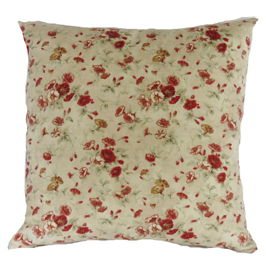 Fairhaven Rose Pillow Cover - Waverly Country Fabric, Red and Cream Morning Glory Floral