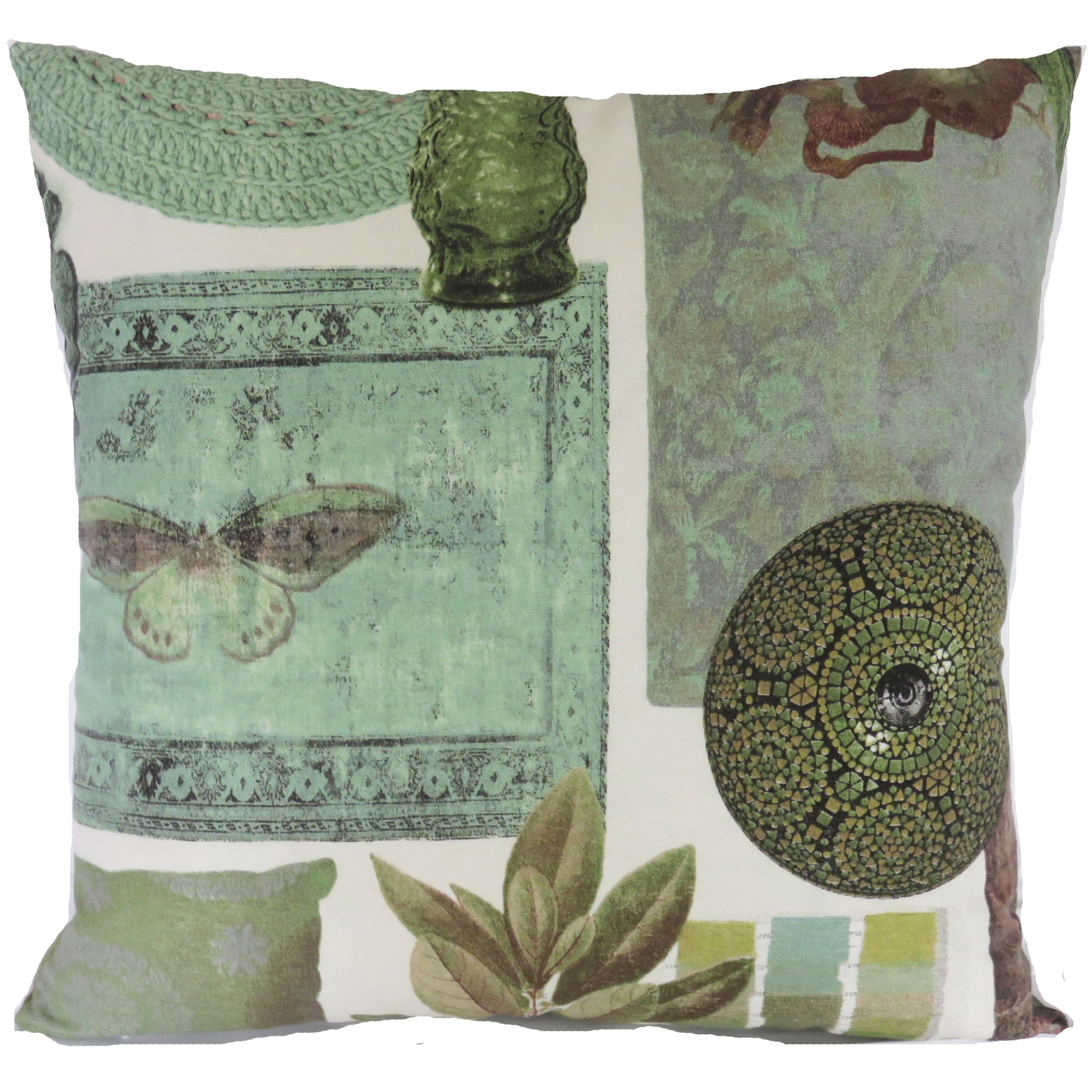 green parrot pillow cover made from vilber aruba cotton blend fabric