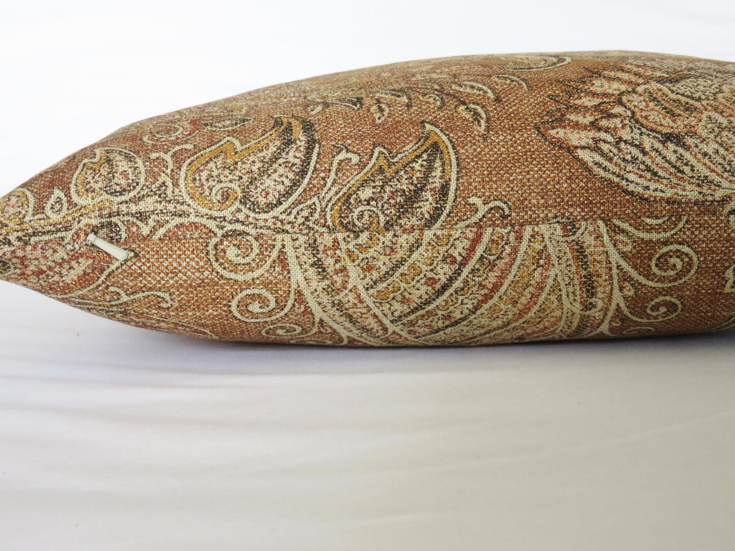 Brown Indienne Floral and Paisley Pillow Cover,  Loggia in Caffe