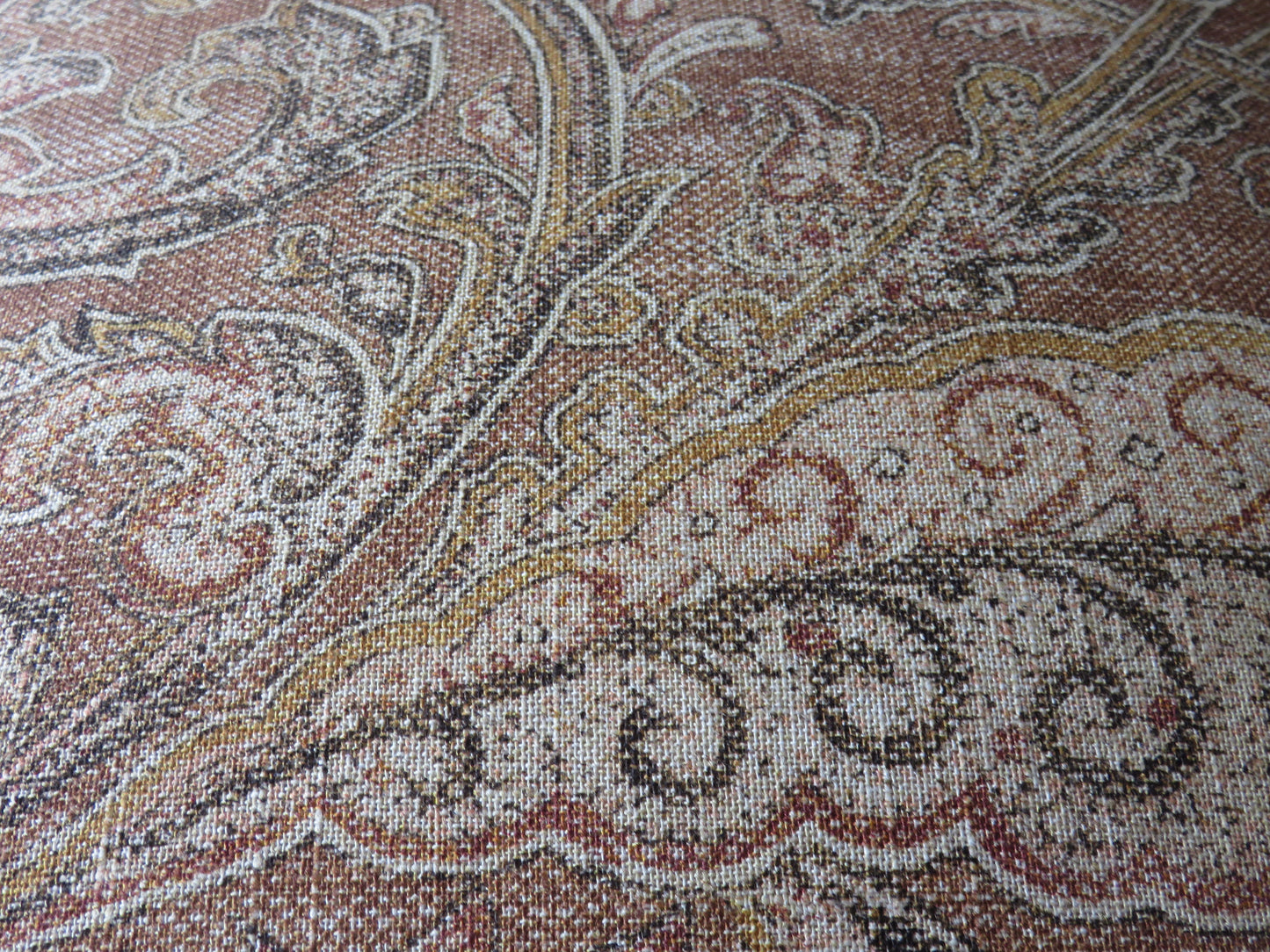 Brown Indienne Floral and Paisley Pillow Cover,  Loggia in Caffe