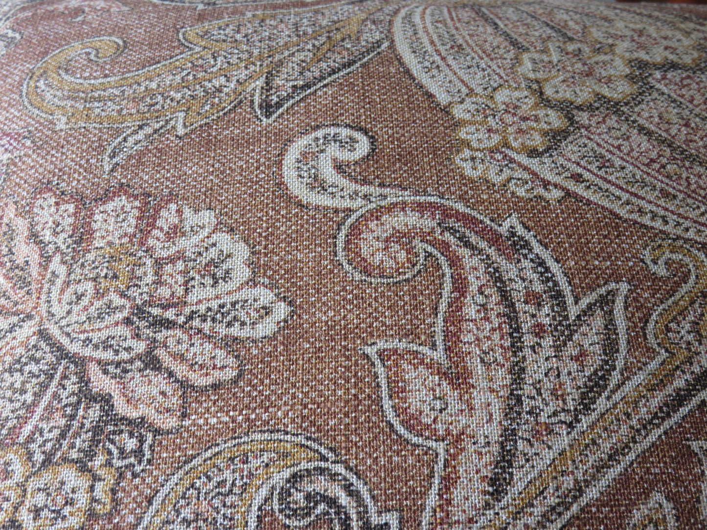 Brown Indienne Floral and Paisley Pillow Cover,  Loggia in Caffe