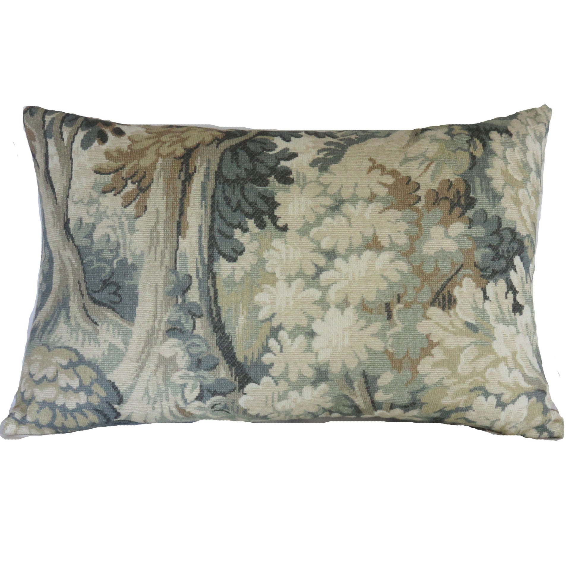 misty teal forest lumbar pillow cover