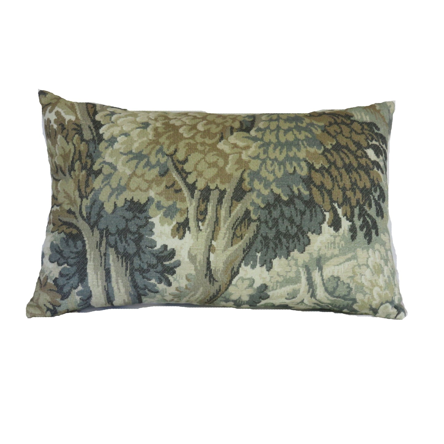 misty teal forest lumbar pillow cover