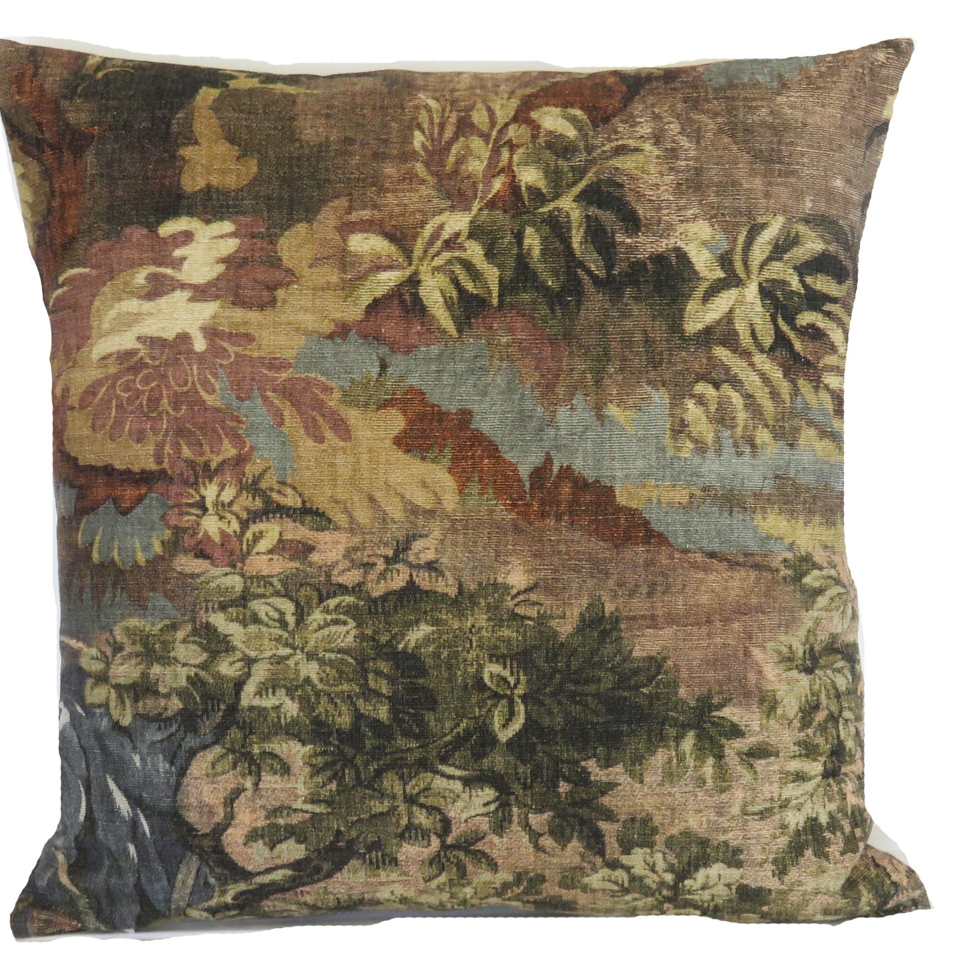 misty landscape verdure pillow cover made from Hamilton hatfield fabric