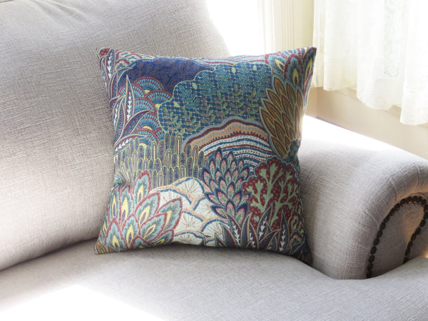 mod leaves and floral pillow cover