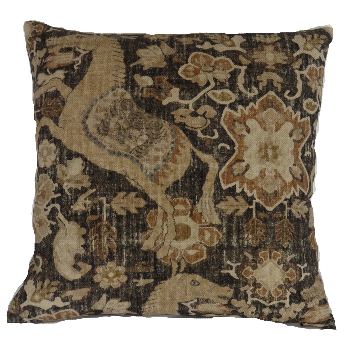 Black and Tan Asian Horse Pillow Cover, P Kaufmann Nangchen Pony Fabric in Smoke