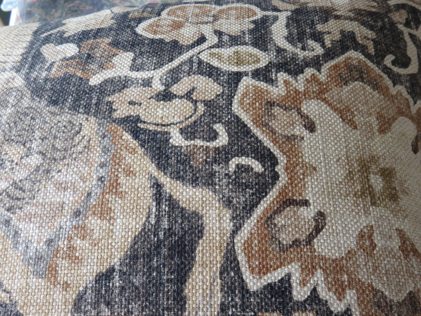 Black and Tan Asian Horse Pillow Cover, P Kaufmann Nangchen Pony Fabric in Smoke
