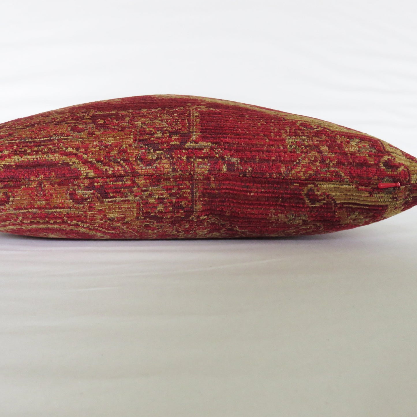 Red and Gold Medallion Pillow Cover,  Woven Jewel Tapestry Brocade - Nazilli