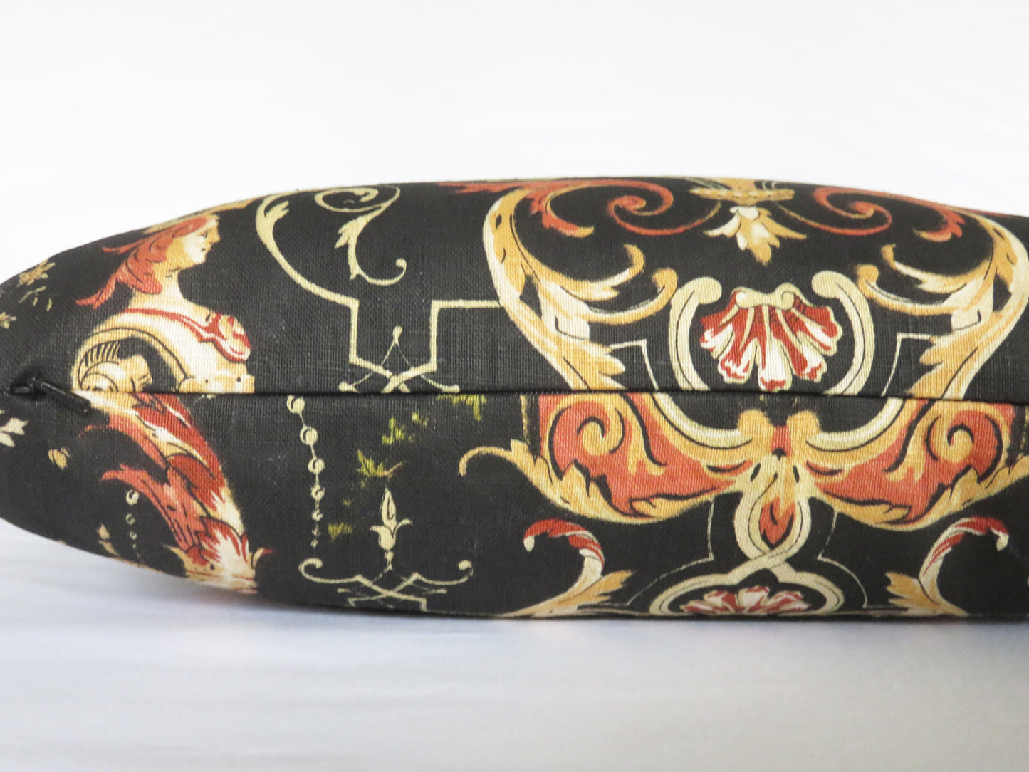 Neoclassic Urn in Orange & Black Style Pillow Cover