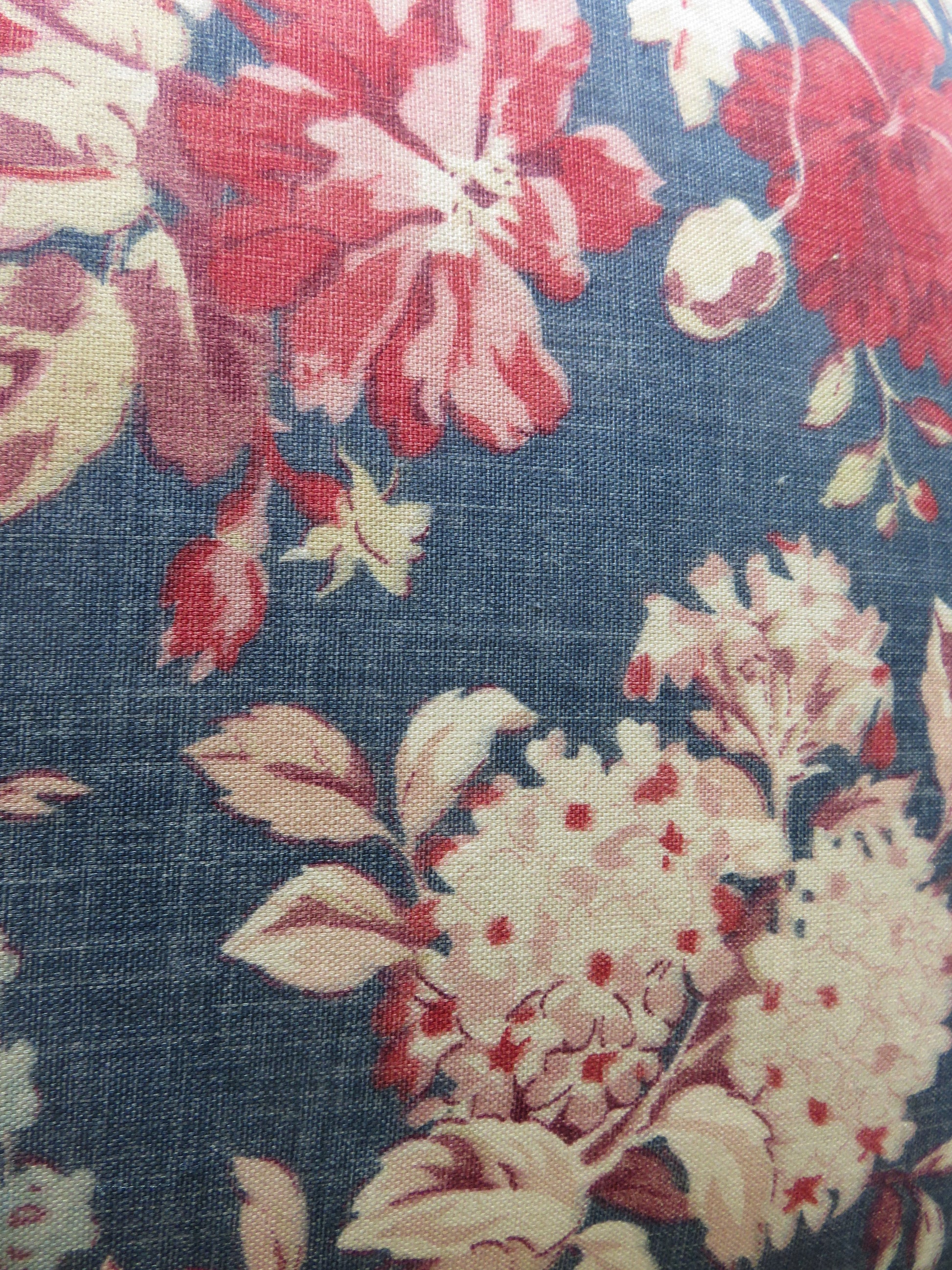 newbury blue and pink floral pillow cover