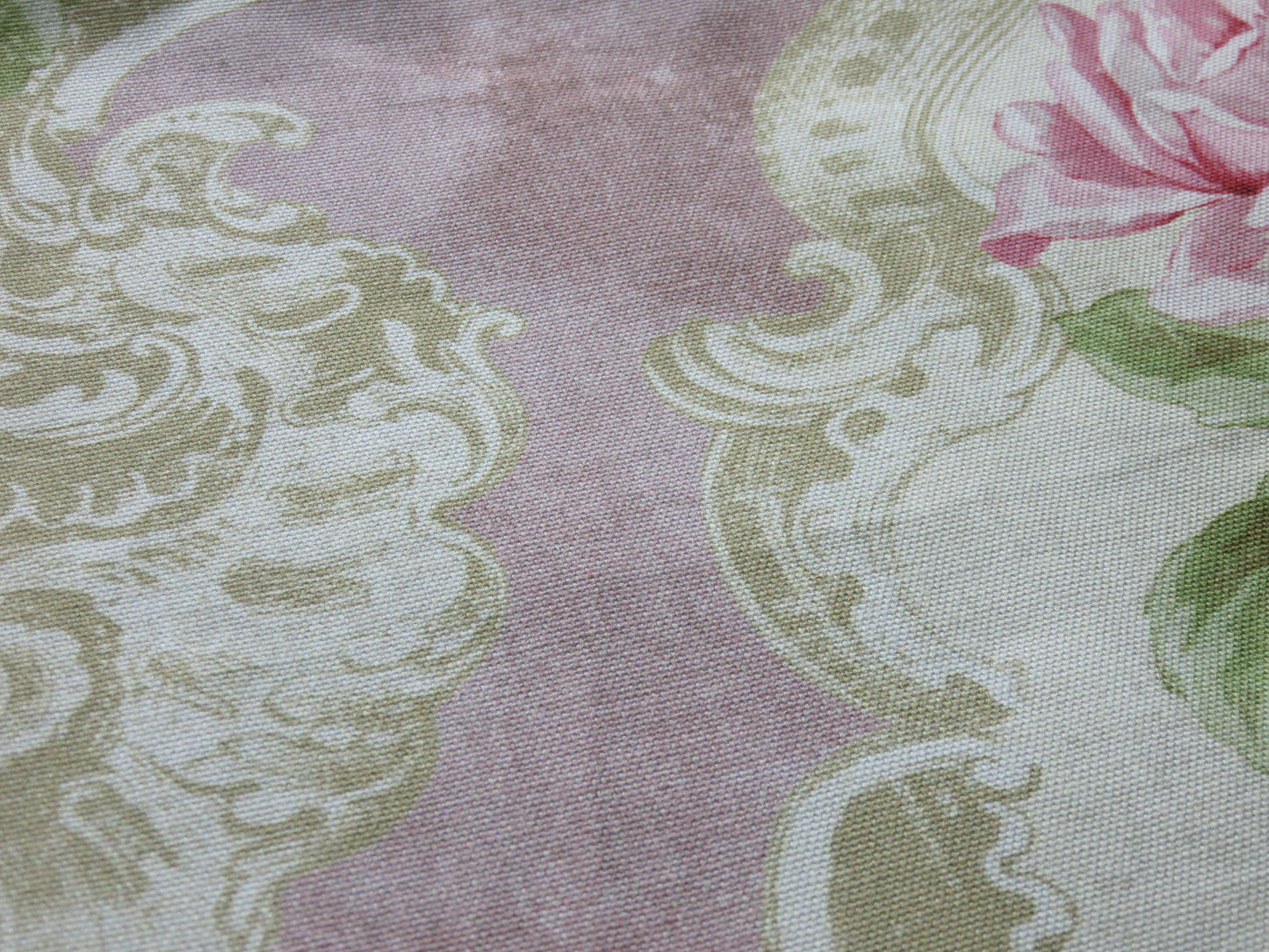 pink rose rococo pillow cover