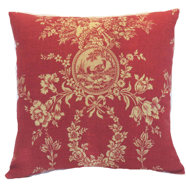 red country house toile pillow cover