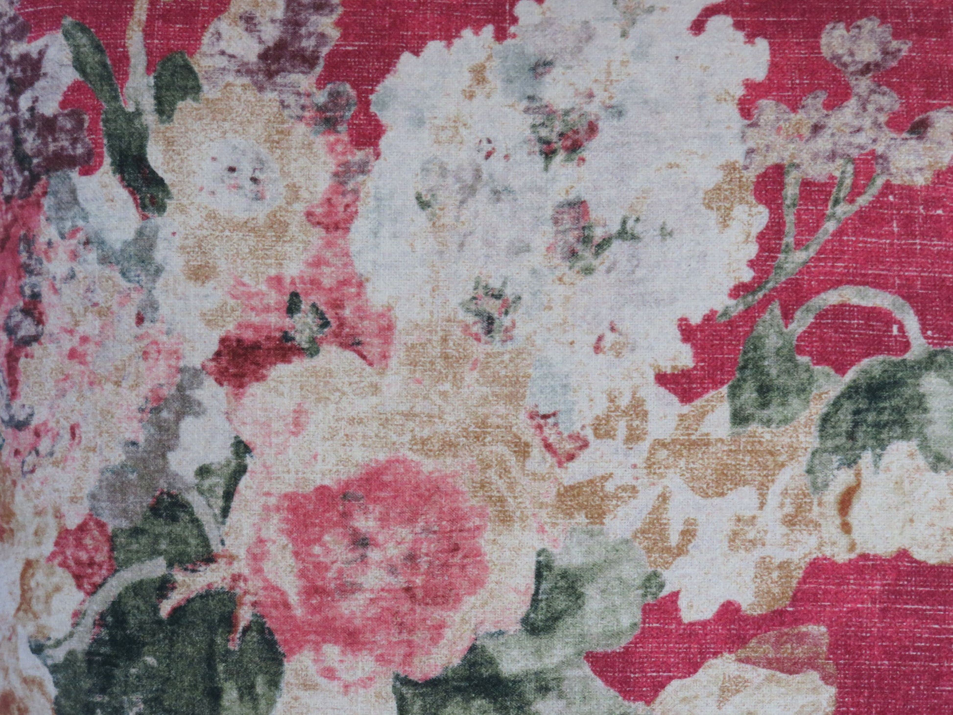 cherry red watercolor floral pillow cover