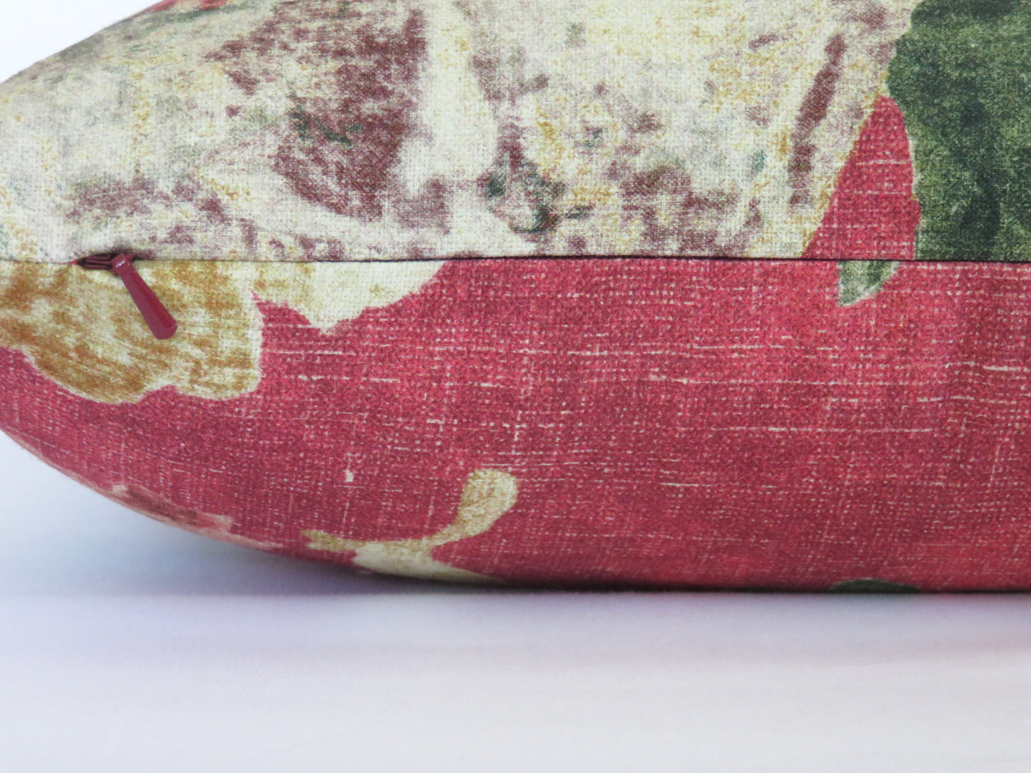 cherry red watercolor floral pillow cover