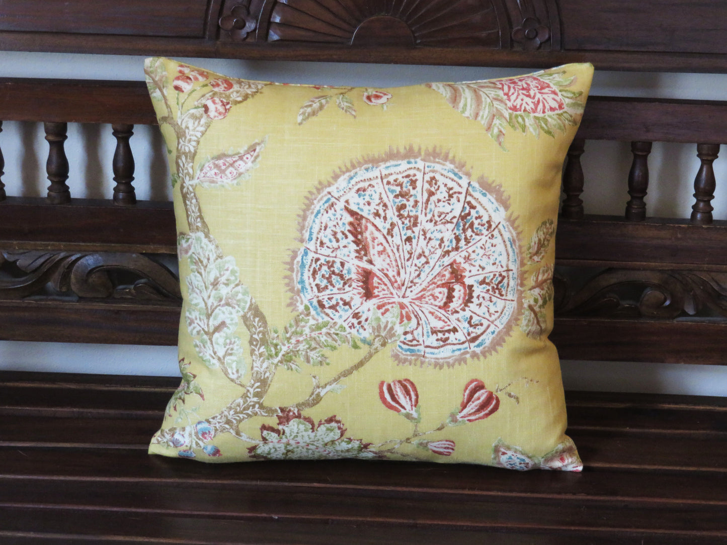 yellow floral pillow cover kaufmann retreat topaz