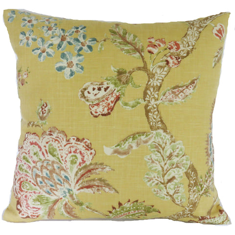 yellow floral pillow cover kaufmann retreat topaz