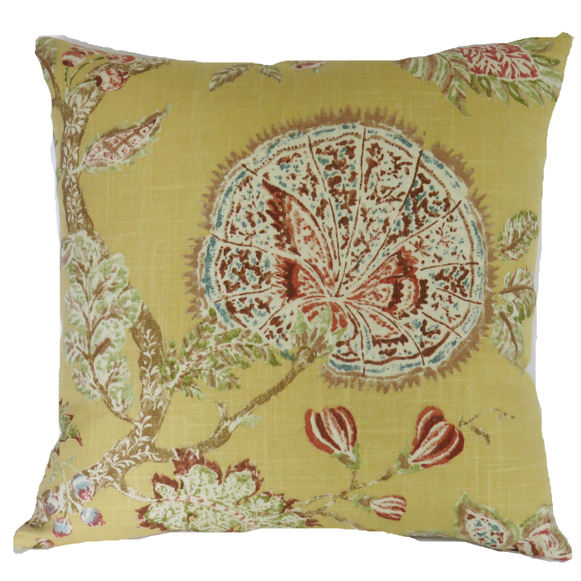 yellow floral pillow cover kaufmann retreat topaz