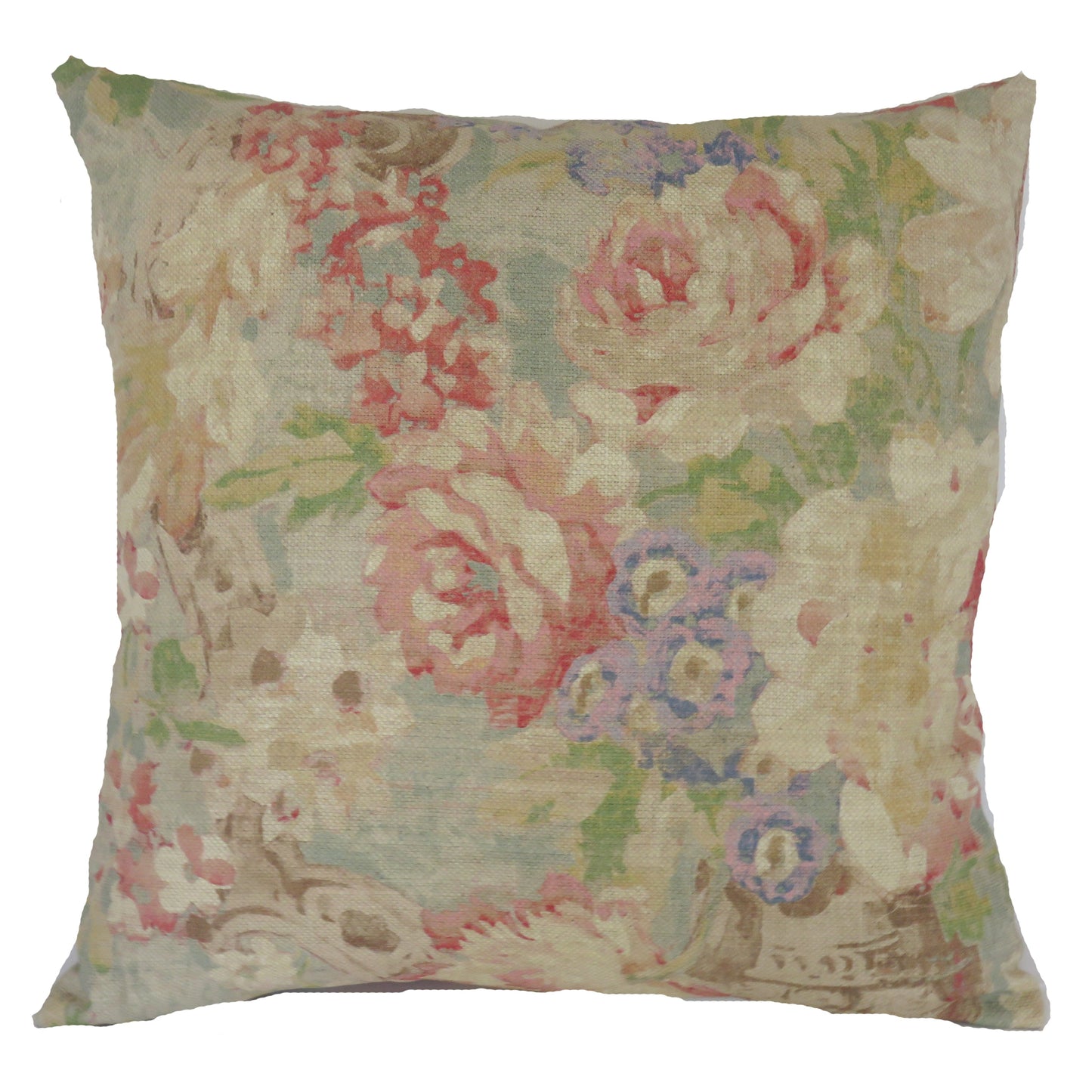pastel garden floral pillow cover