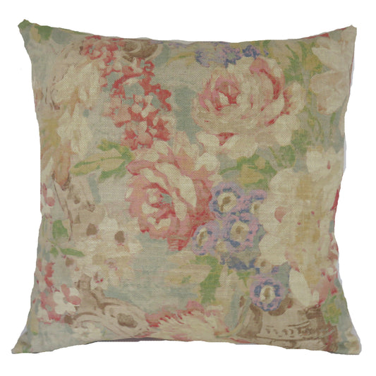 pastel garden floral pillow cover