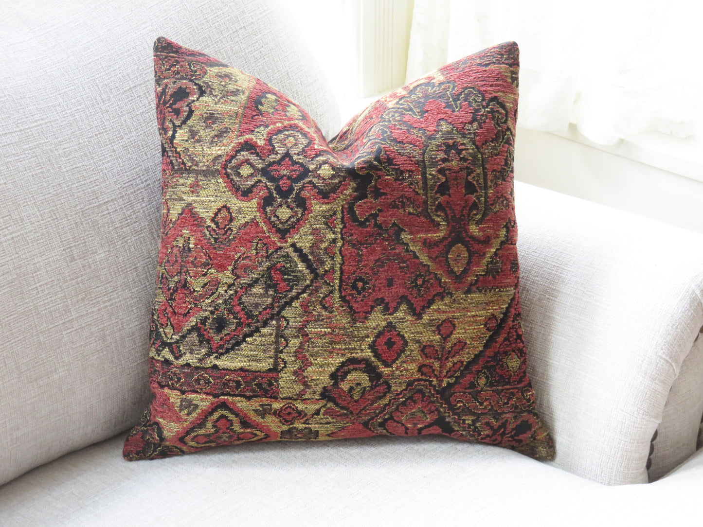 Rust, Gold, & Black Southwest Style Pillow Cover