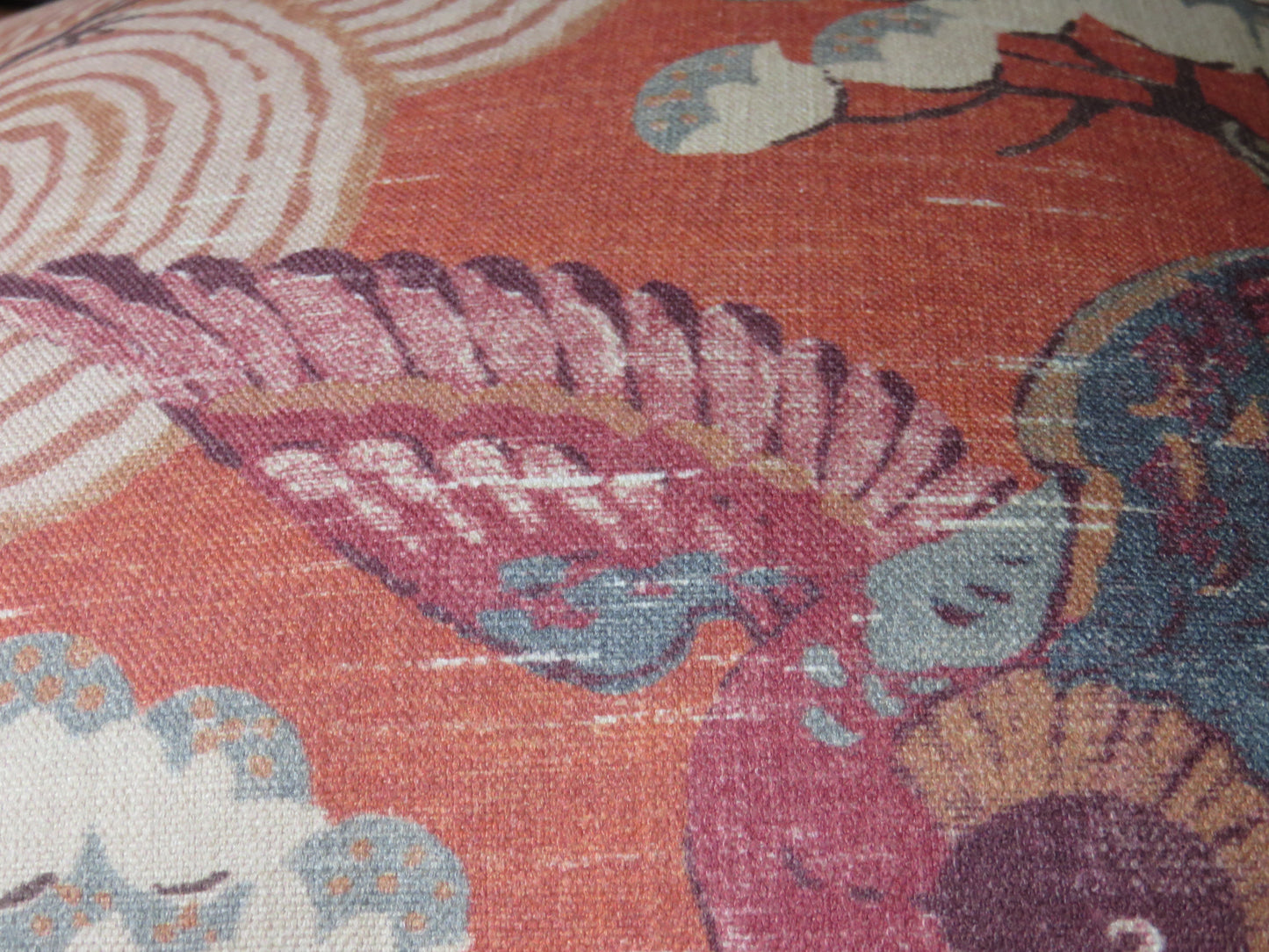 Spice Orange Asian Birds Pillow Cover,  Kyomi in Spice