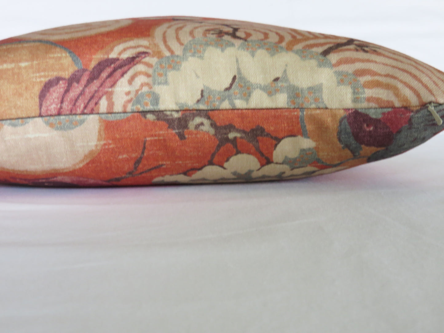 Spice Orange Asian Birds Pillow Cover,  Kyomi in Spice