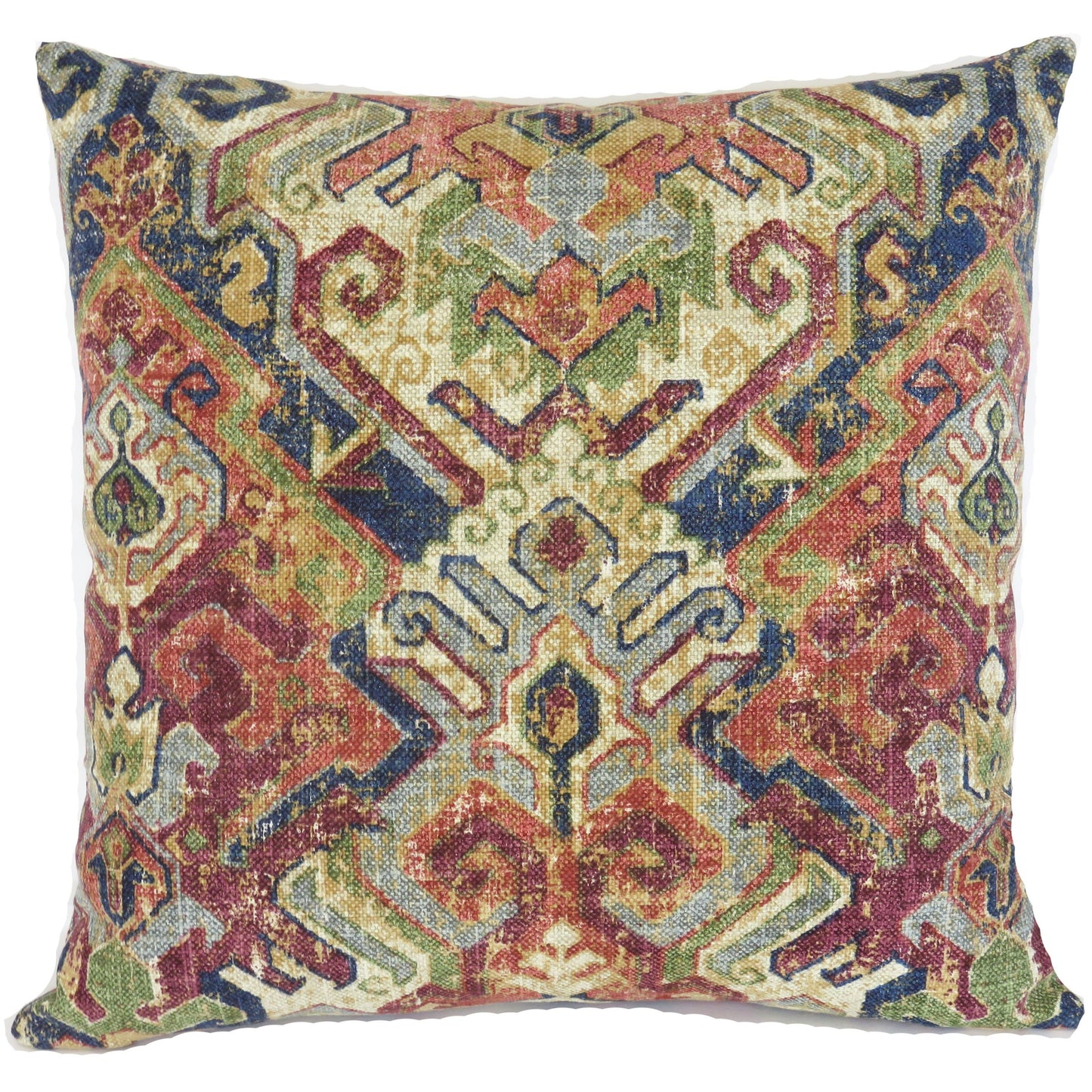 navy and maroon southwest print pillow cover