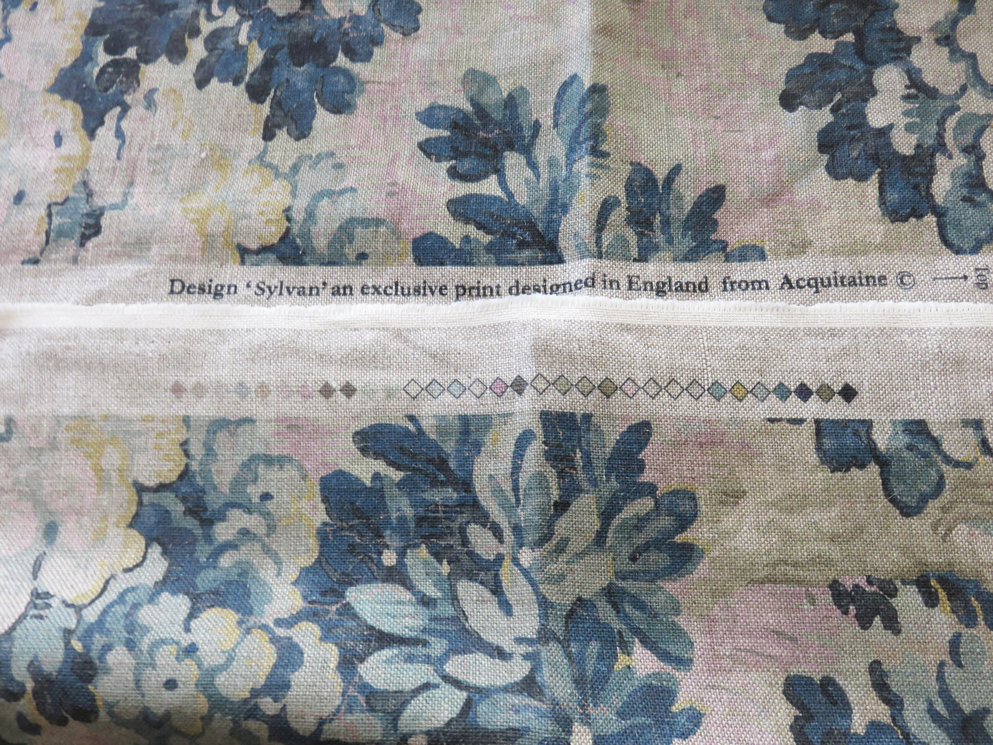 teal verdure print pillow cover made from Acquitaine sylvan linen 