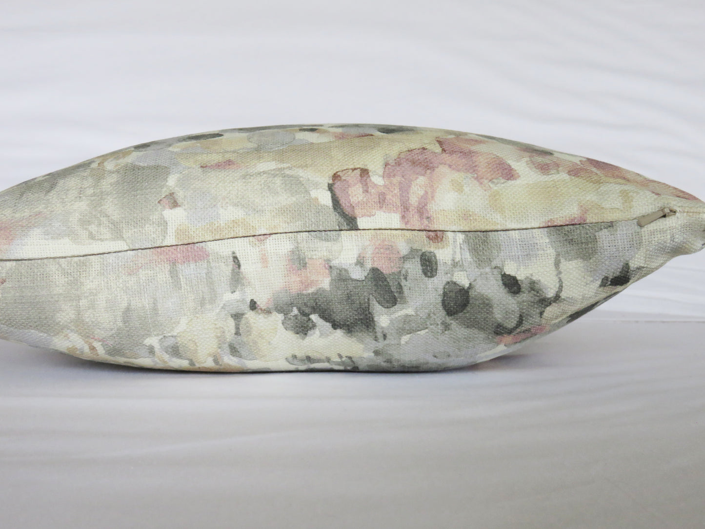 Watercolor Landscape Pillow Cover, Trees and Hills in Cream, Grey, Purple, Pink