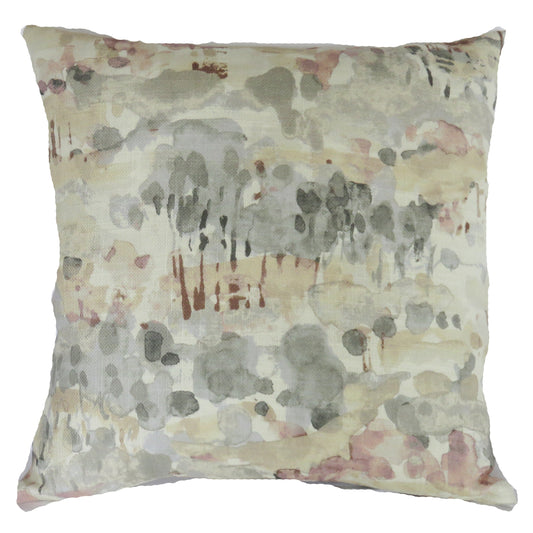 Watercolor Landscape Pillow Cover, Trees and Hills in Cream, Grey, Purple, Pink