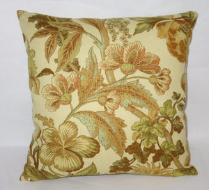 gold tones floral pillow