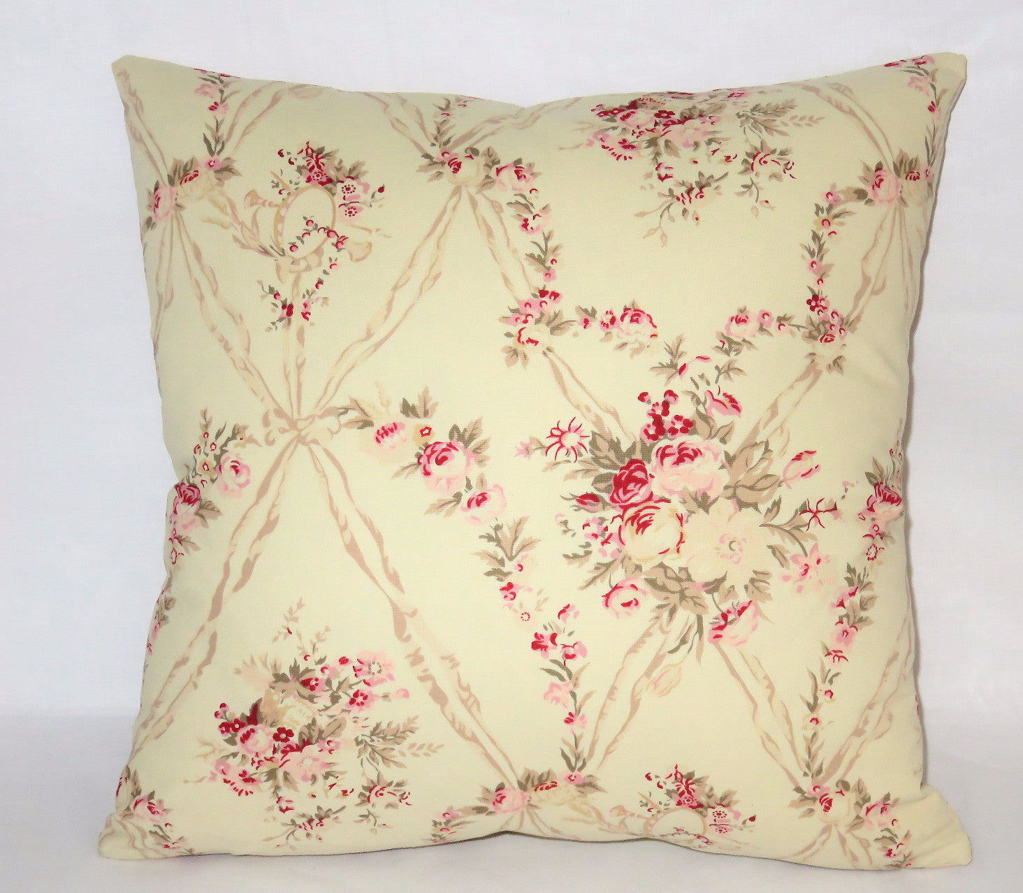 Ivory pink wallpaper floral pillow