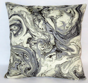 Grey marble print pillow