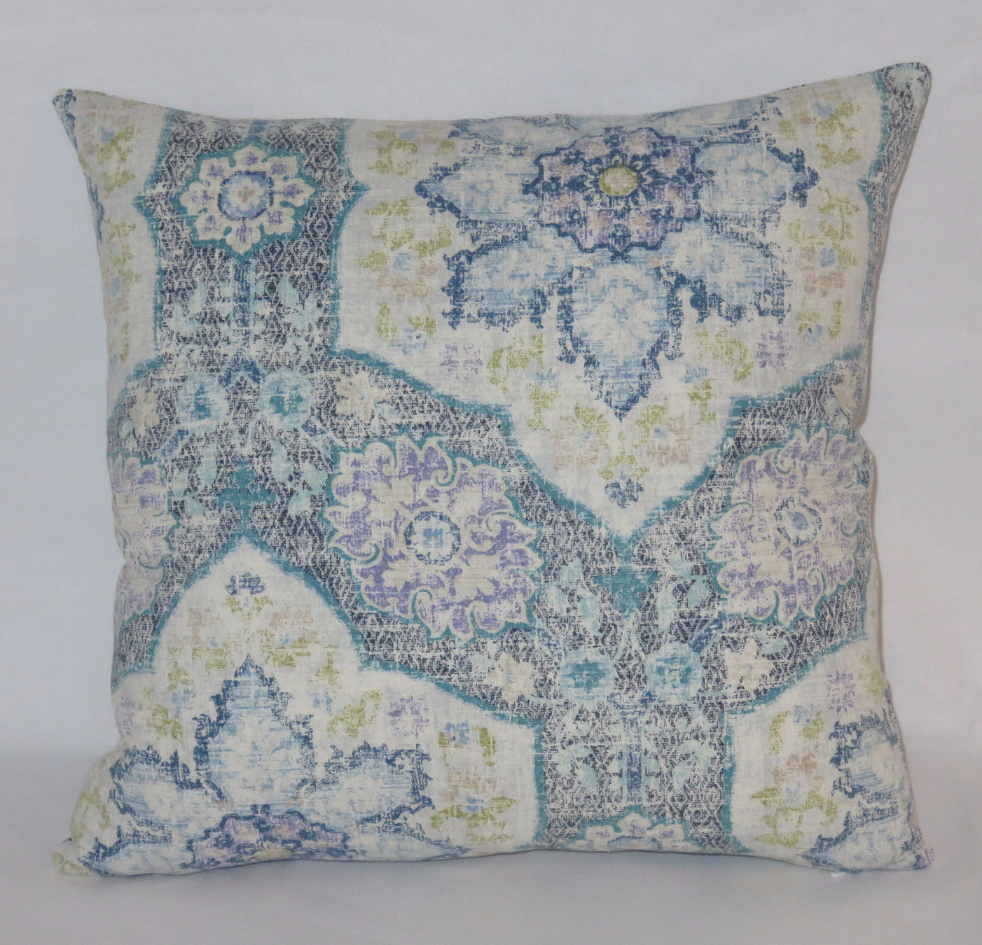 Blue Moroccan tile pillow