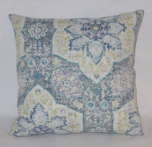 Blue Moroccan tile pillow