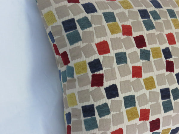 colorful chenille square pillow