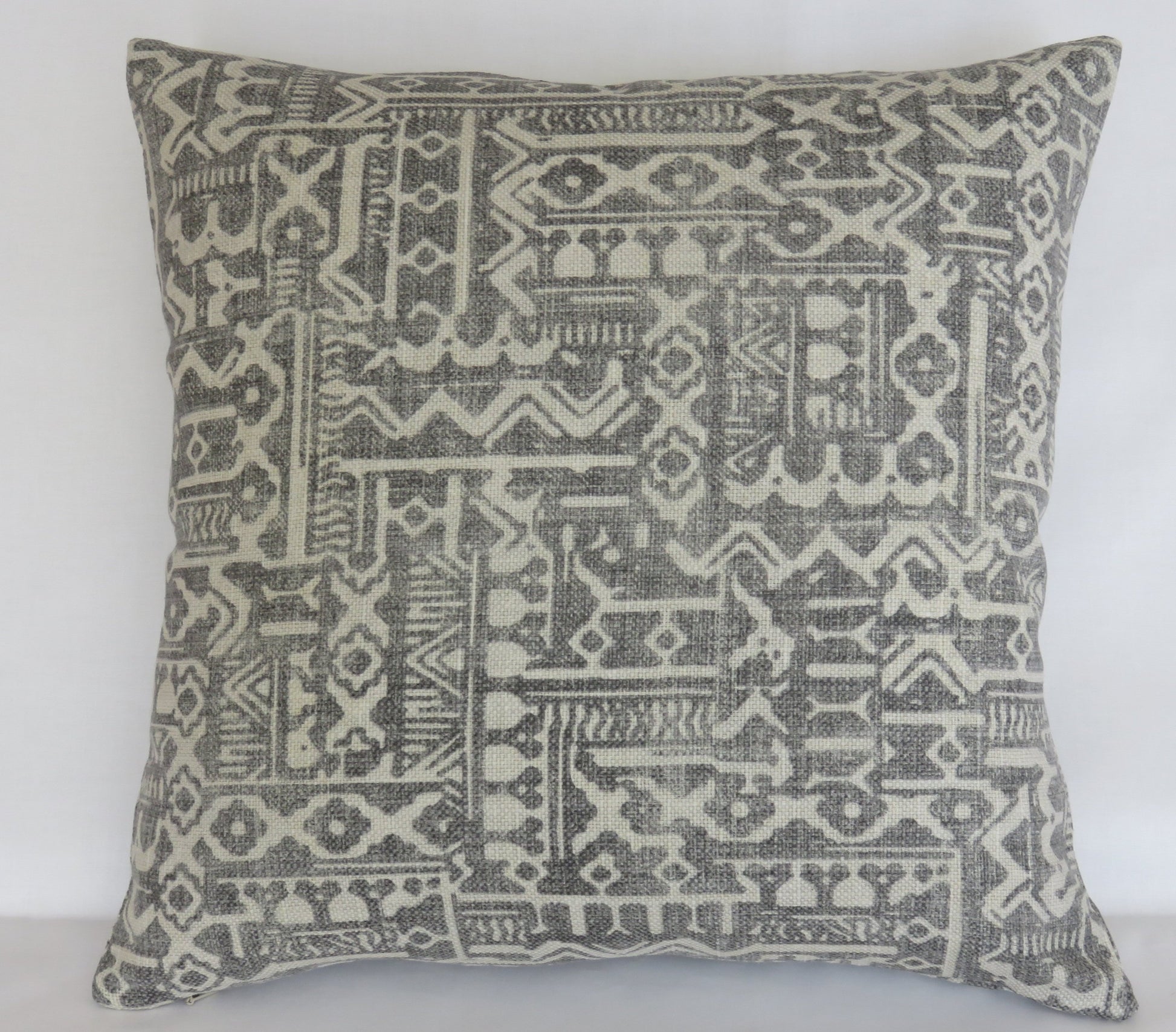 grey and beige tribal print pillow cover covington Tanner