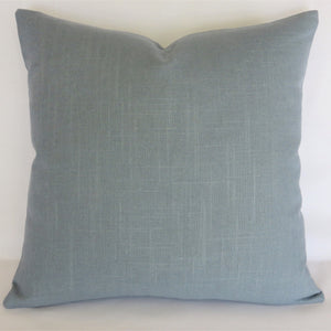 Blue Grey Solid Pillow Cover, Robert Allen Linen Slub in Slate