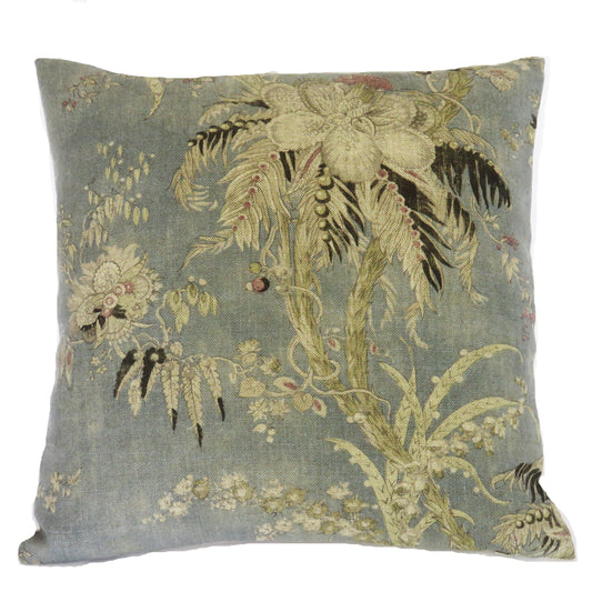 acquitaine zefferino blue floral pillow cover