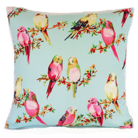 tweety parakeet pillow cover aqua