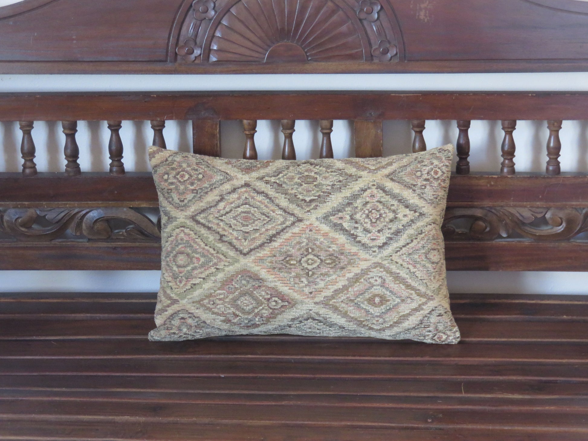 southwest diamond pattern lumbar pillow cover in tan, brown, orange