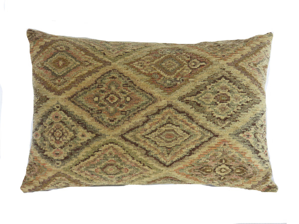 southwest diamond pattern lumbar pillow cover in tan, brown, orange